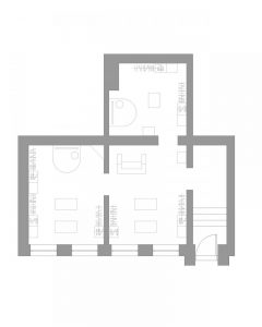 schita proiect de design interior al unui showroom de haine din Chisinau