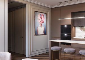 amenajare bucatarie cu living