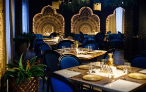 Architectural design in modern restaurant style