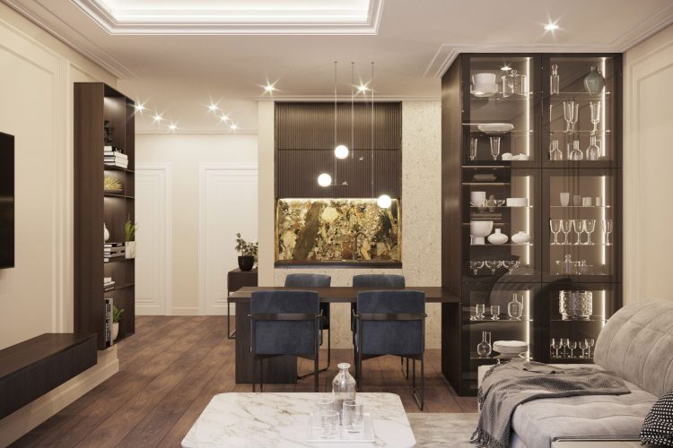 Amenajarea living in stil modern