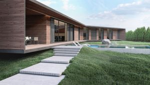 Casă de lux în stil modern situată în zona rurală cu bazin in curtea casei