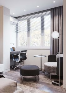 dormitor amenajat in stil modern