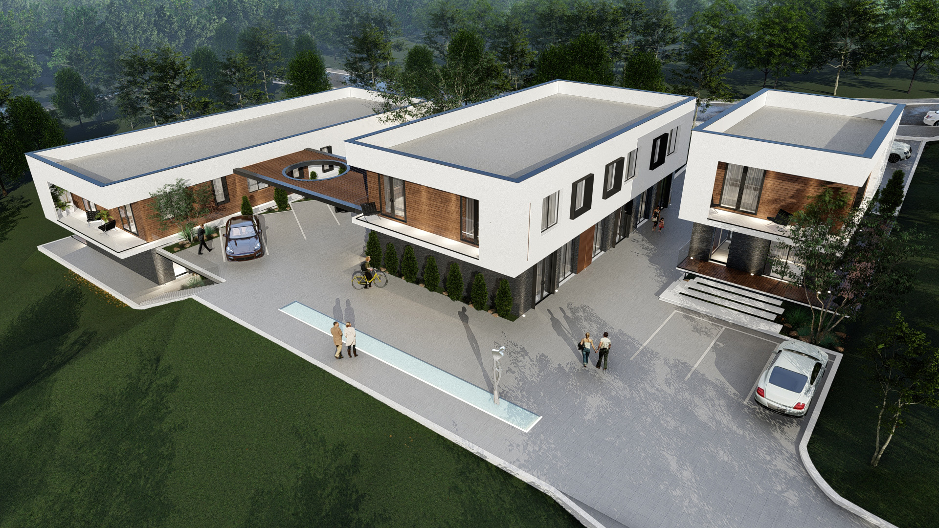 Complex de locuințe în stil modern cu locuri de parcare 