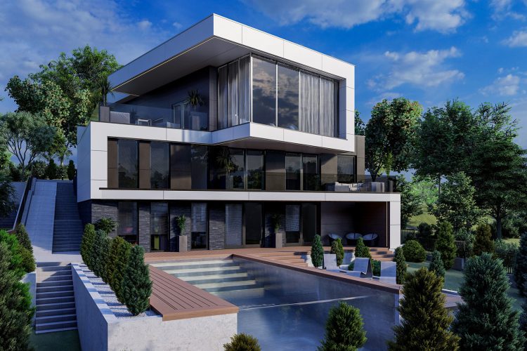 Casa in stil modern, proiect arhitectural ab+partners