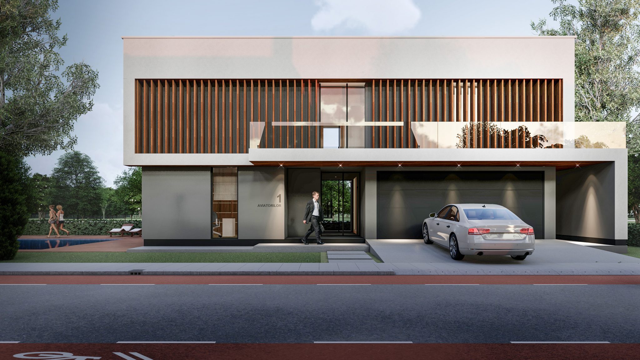 Ansamblu de case in Bucuresti front view