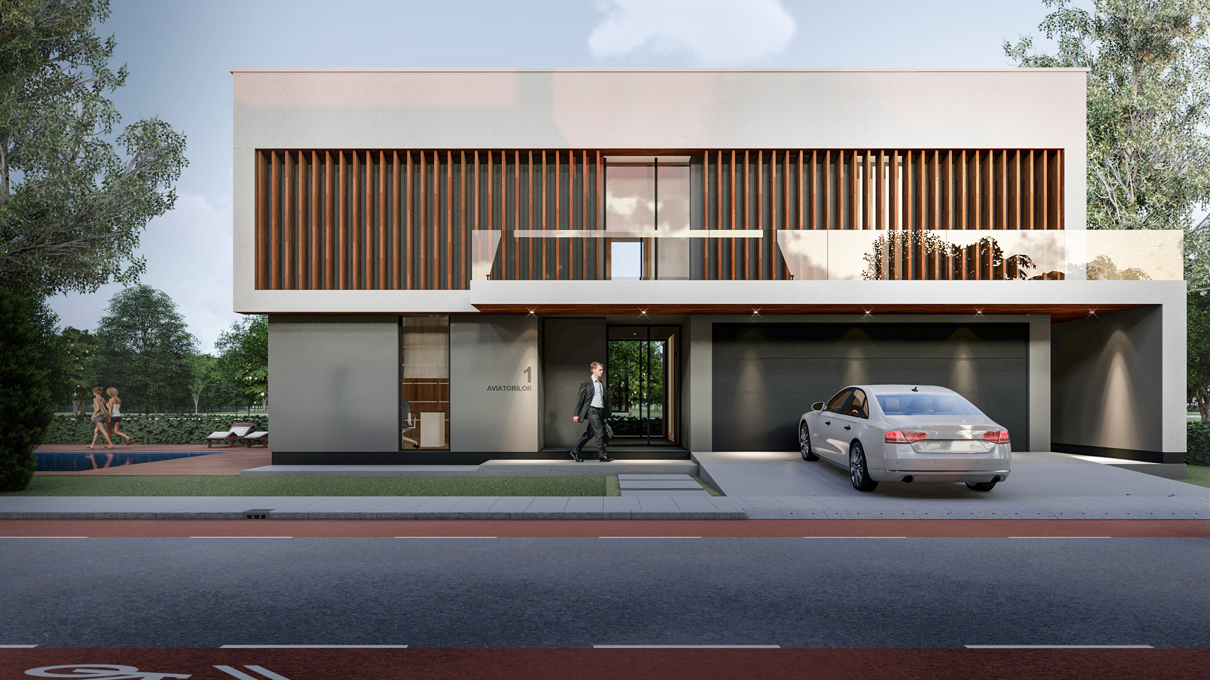 Ansamblu de case in Bucuresti front view