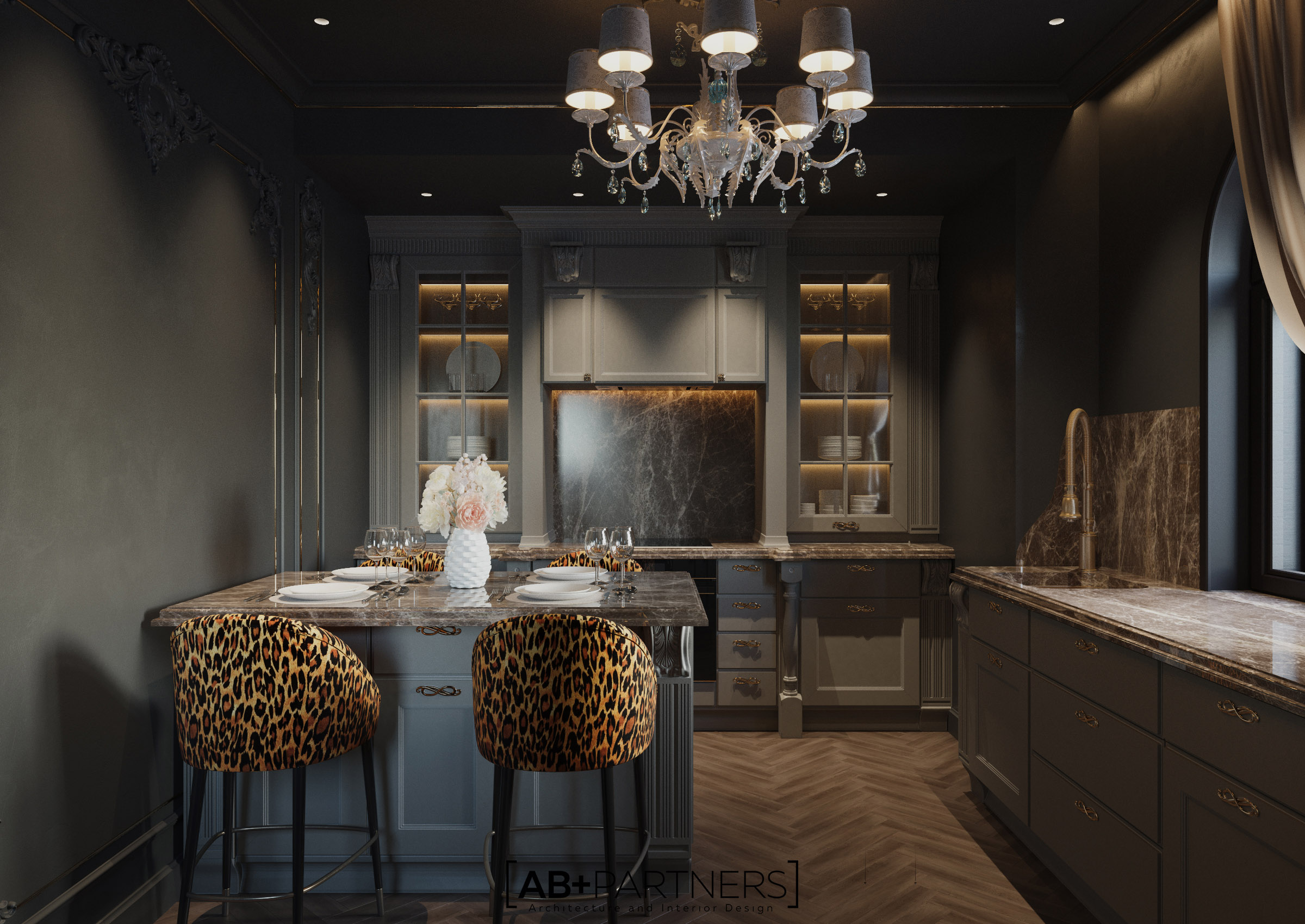 Bucatarie, design de interior villa de lux