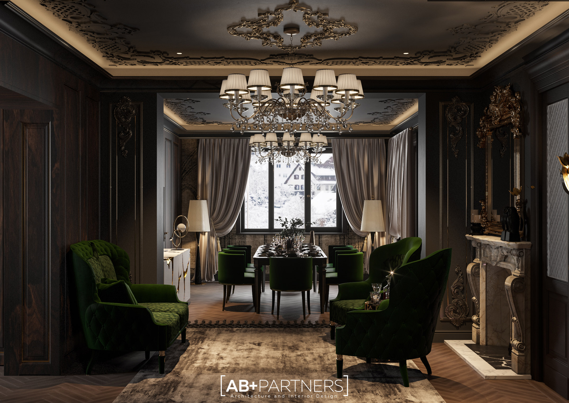 living cu sufragerie etajul 1, design interior modern