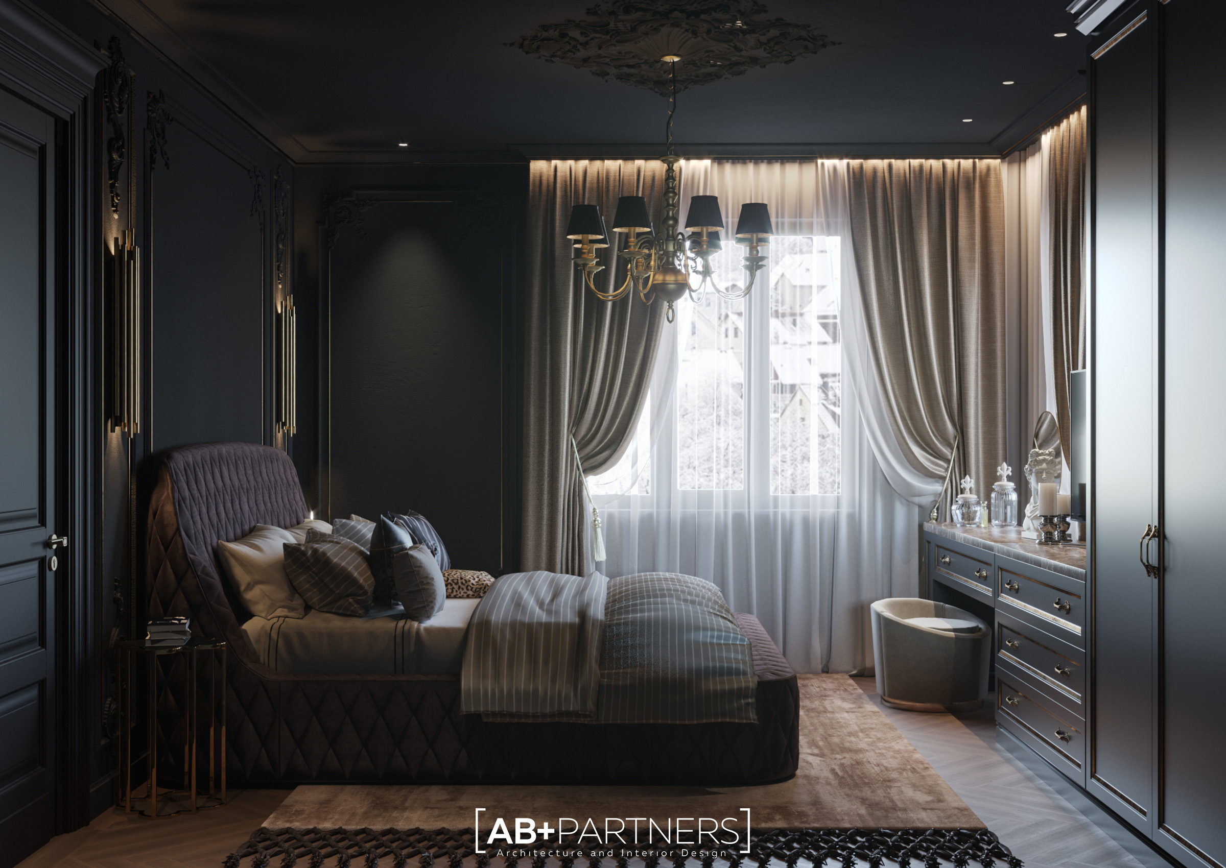 Design de interior in nuante pentru dormitor de la etajul 2