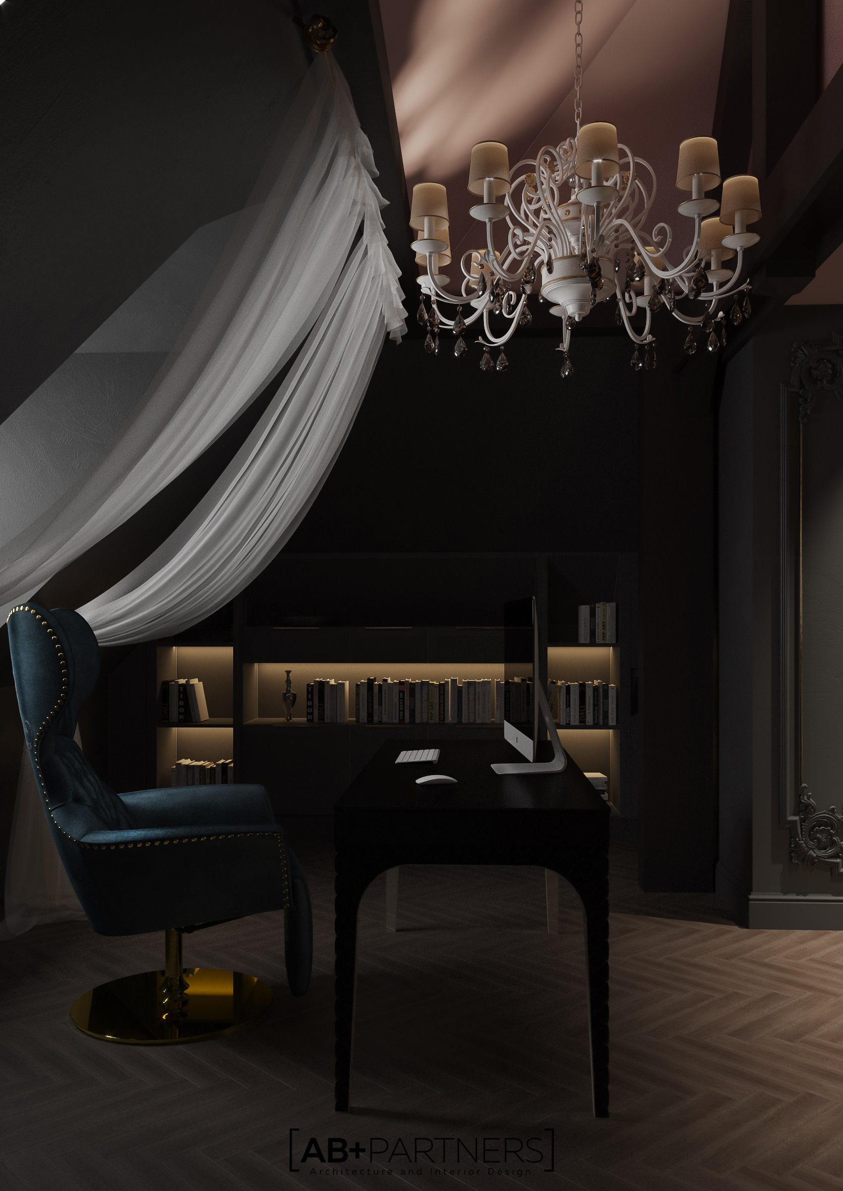 Birou la mansarda la villa de lux, Bucuresti